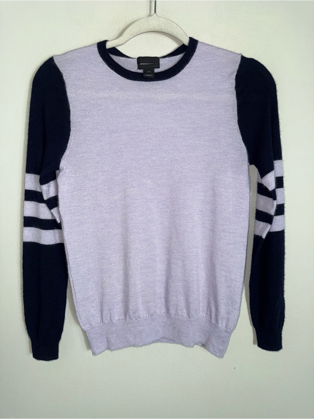 J Crew Collection 100% Italian Cashmere Sweater-Lavender Navy-Size Small